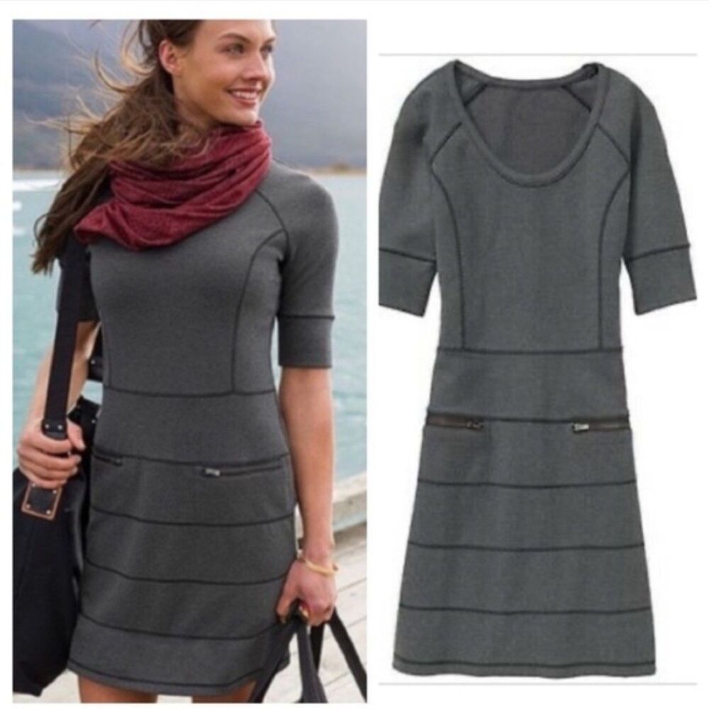 Athleta Strata Ponte Dress Size S Stretch  Athletic Tennis Style 918982 Gray